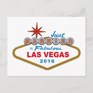 Ny gifta i Fabulous Las Vegas 2016 (tecken) Meddelande Vykort