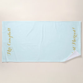 Ny gifta i guld- bröllopsresahandduk