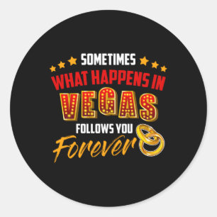 Ny gifta i Las Vegas Bröllop Runt Klistermärke