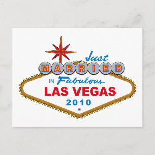 Ny gifta i sagolika Las Vegas 2010 Meddelande Vykort