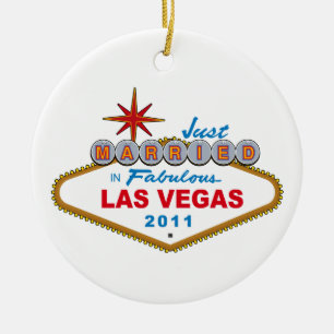 Ny gifta i sagolika Las Vegas 2011 Julgransprydnad Keramik