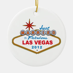 Ny gifta i sagolika Las Vegas Vegas 2012 Julgransprydnad Keramik
