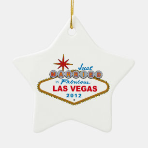 Ny gifta i sagolika Las Vegas Vegas 2012 Julgransprydnad Keramik