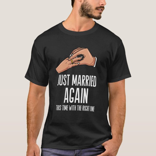 Ny gifta igen, Bröllop par Bride Groom Marr T Shirt (Framsida)