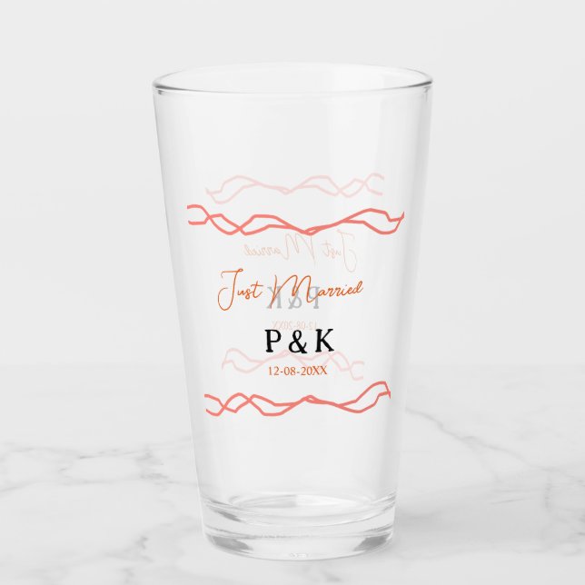 Ny gifta lägg till ett par namn- datum glaskopp (Framsida)