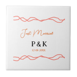 Ny gifta lägg till ett par namn- datum kakelplatta