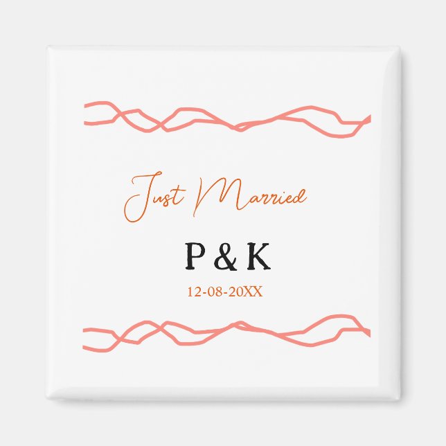 Ny gifta lägg till ett par namn- datum magnet (Framsidan)