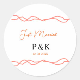 Ny gifta lägg till ett par namn- datum runt klistermärke