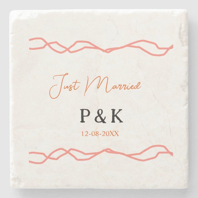 Ny gifta lägg till ett par namn- datum stenunderlägg (Framsidan)