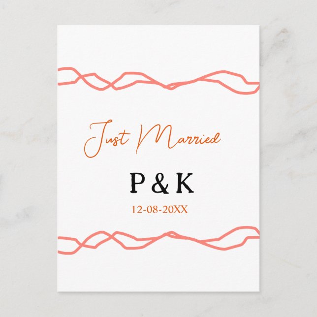 Ny gifta lägg till ett par namn- datum vykort (Framsida)