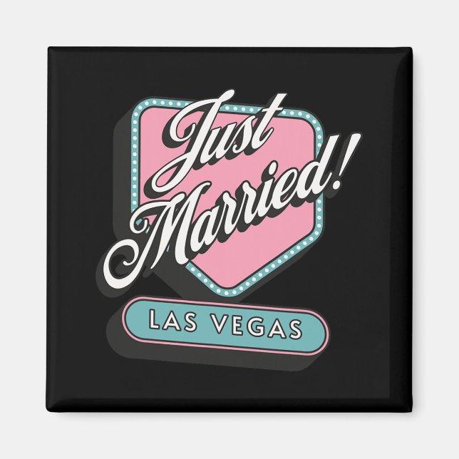 Ny gifta Las Vegas Bröllop Bride Groom Magnet (Framsidan)
