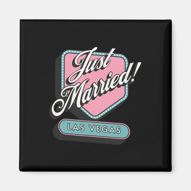 Ny gifta Las Vegas Bröllop Bride Groom Magnet (Framsidan)