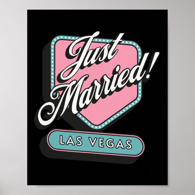 Ny gifta Las Vegas Bröllop Bride Groom Poster (Framsidan)
