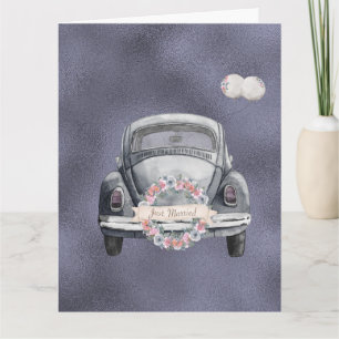 Ny gifta Lila Lavender Bröllop Kort
