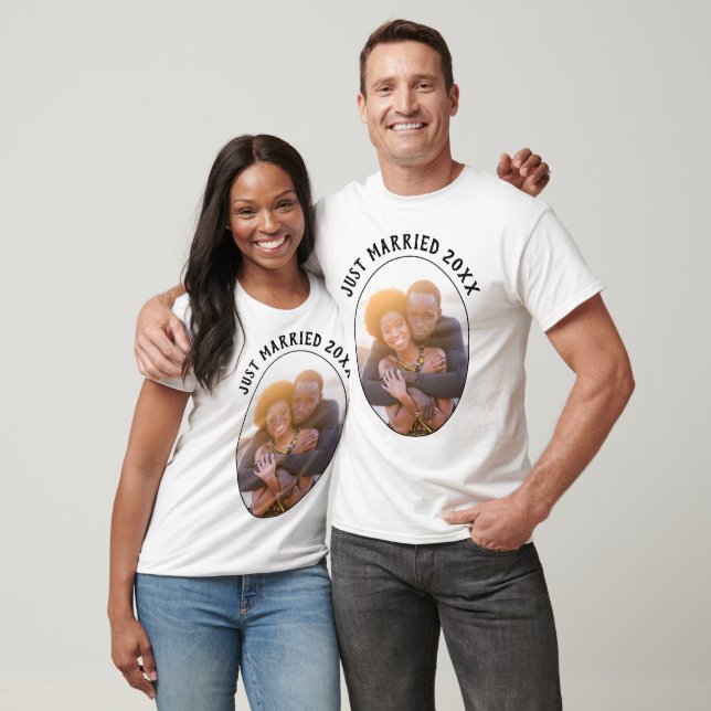 Ny gifta | Lycklig par Unisex White T Shirt (Unisex)