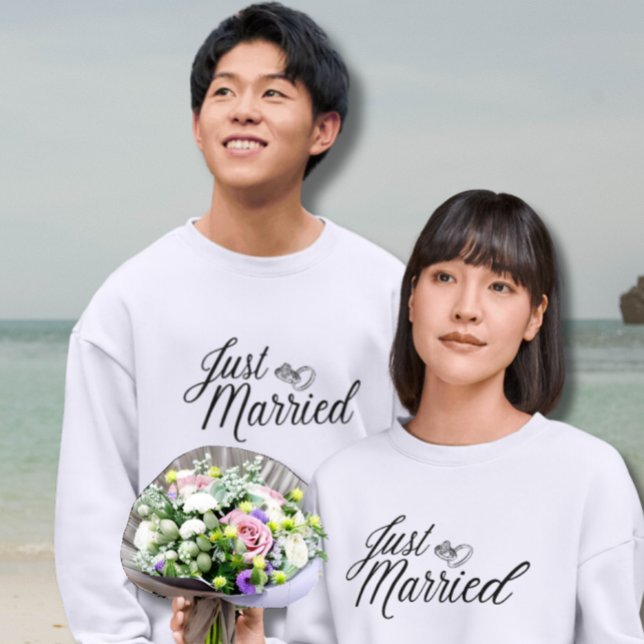 Ny gifta Matching Manar Honeymoon-utrustning Lång Ärmad Tröja (Just Married Matching Men's Honeymoon Outfit)