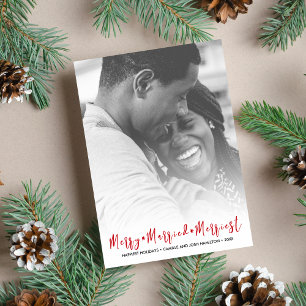 Ny gifta Merriest jul-Helgdag Photo Julkort