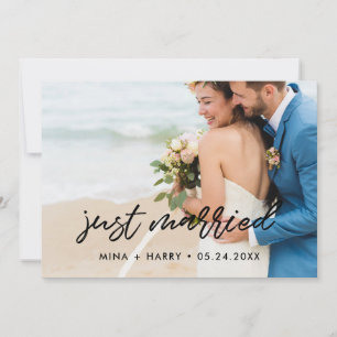 Ny gifta Modern-annonseringsfotokort Meddelande