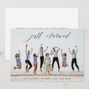 Ny gifta Modern Calligraphy Photo Bröllop Meddelande
