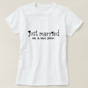 Ny gifta mr och mrs nyligen weds typography t shirt