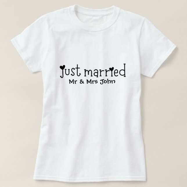 Ny gifta mr och mrs nyligen weds typography t shirt (Design framsida)