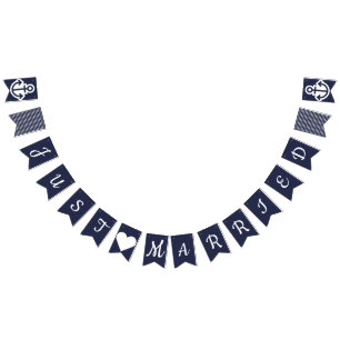 Ny gifta Nautical Bröllop Bunting Vimplar