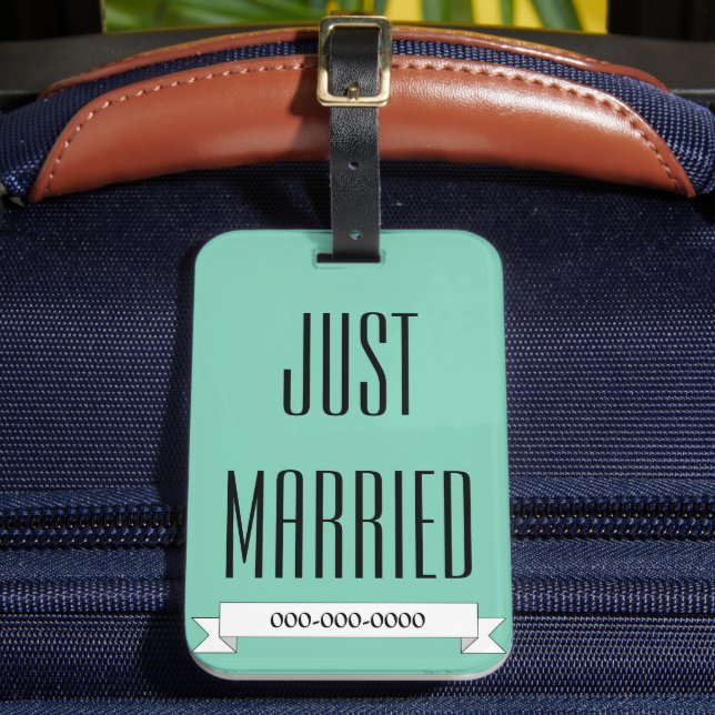 Ny gifta Newlyged Honeymoon Luggage Tag Bagagebricka (Framsida Insitu 2)