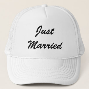 Ny gifta Newlyweds Gift Bröllop Black White Keps