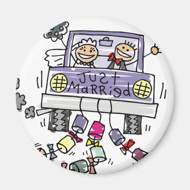 Ny gifta och Bröllop Firande Magnet (Framsidan)