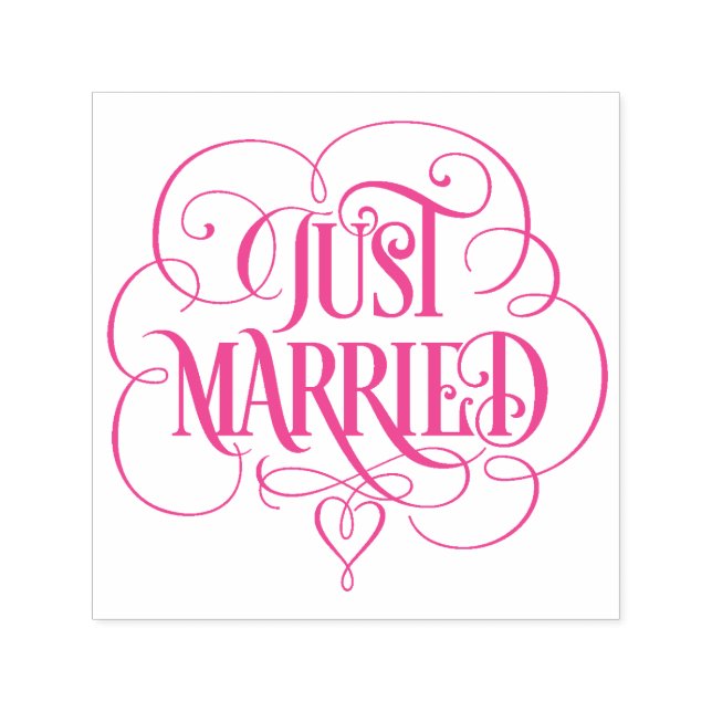 NY GIFTA Ornate Calligraphy Flourated Heart Självfärgande Stämpel (Design)