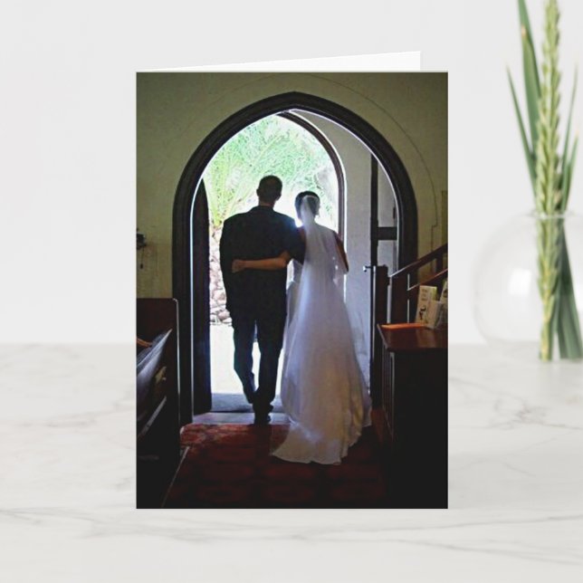 Ny gifta par Lämnande kyrkvisitkort Kort (Framsida)