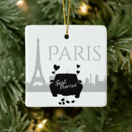 Ny gifta Paris Eiffel Torn lite jul Julgransprydnad Keramik