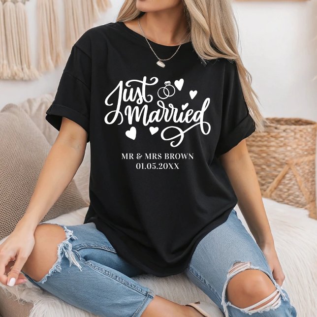 Ny gifta Personlig Par matchande Bröllop T Shirt (Skapare uppladdad)
