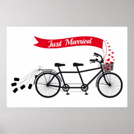 Ny gifta poster, bröllop tandem-cykel poster