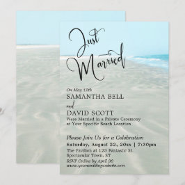 Ny gifta Rippled Sand Aqua Vatten Beach-händelse Inbjudningar