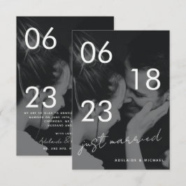 Ny gifta Romantic Elegant bröllop-fotokort Meddelande