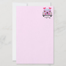 Ny gifta Rosa Lila Stationery Brevpapper