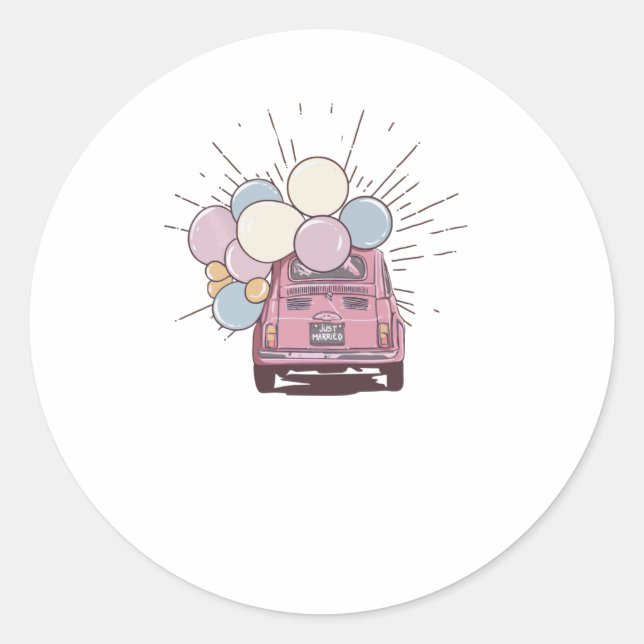 Ny gifta runt klistermärke (Framsida)