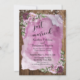 Ny gifta Rustic Watercolor Blommigt & Ljus Inbjudningar