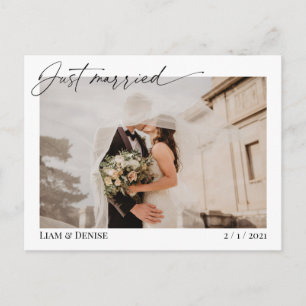 Ny gifta Script Bröllop annons Elopement Vykort