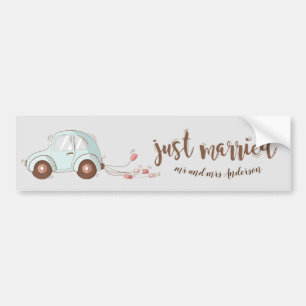 Ny gifta söt monogram Bumper Sticker Bildekal