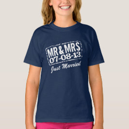 Ny gifta t-skjorta med bröllop-datum | Mr & Mrs. Tee Shirt