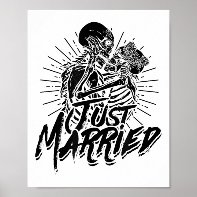 Ny gifta-taloky Halloween Bride and Groom Cou Poster (Framsidan)