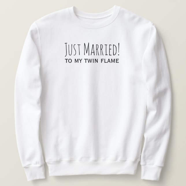 Ny gifta till min Twin Flame Romantic Honeymoon Lång Ärmad Tröja (Design framsida)