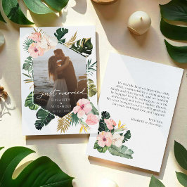 ny gifta | Tropical Bröllop Photo Notice Inbjudningar