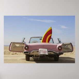 Ny gifta undertecknar och surfingbrädan poster