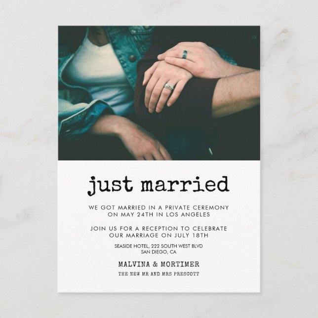 Ny gifta Vintage skrivmaskin-foto Vykort (Framsida)