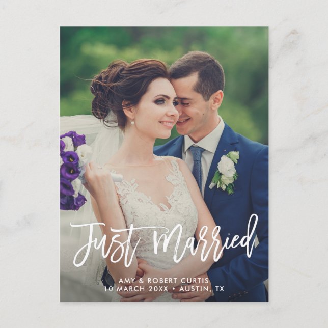 Ny gifta | vykort för meddelande om bröllop (Framsida)