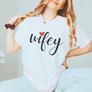 Ny gifta Wifey Modern Elegant, enkelt skript T Shirt