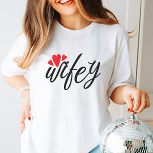 Ny gifta Wifey Modern Elegant, enkelt skript T Shirt